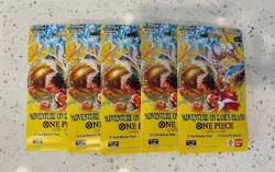 One Piece Op15 Adventure On Kami’s Island Sleeved Pack Lot Of 5 Packs. SEALED - Image 1