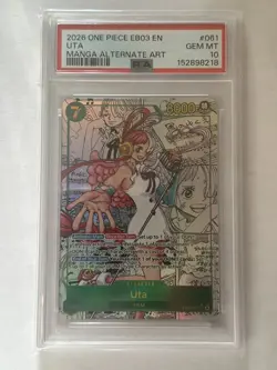 2025 One Piece EB03 English #061 Uta Manga Alternate Art PSA 10 GEM MINT - Image 1