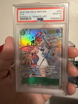 2025 One Piece EB03 English #061 Uta Manga Alternate Art PSA 10 GEM MINT - Image 3