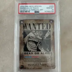 2024 One Piece OP09-093 Marshall D Teach Wanted Poster PSA 10 SP Alt Art RARE - Image 1