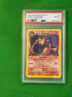 2000 Pokemon Team Rocket Dark Charizard 1st Edition Non-Holo PSA 8 MINT #21/82🔥 - Image 1