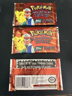 Lot of 3 Pokemon Topps Trading Cards TV Animation Edition: Series 1 Sealed Packs - Image 2