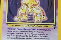 Vintage Pokemon TCG Base Set 2 WoTC Alakazam Holo Rare Card #001/130 - Image 3