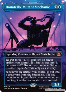 Donatello, Mutant Mechanic (Borderless) [TMT - 216] - NM [Foil] TCG MTG - Image 1
