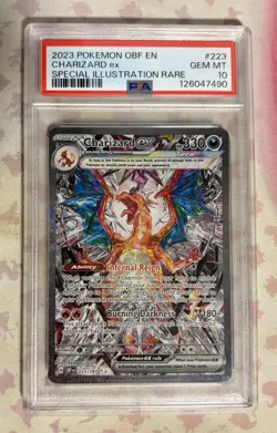 Pokemon 2023 Charizard ex 223/197 SIR Obsidian Flames GEM MINT PSA 10 - Image 1