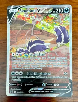 Pokemon Skuntank V SWSH12: Silver Tempest Ultra Rare Full Art Holo 181/195 210HP - Image 1