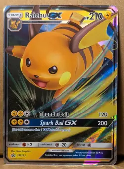 Pokemon Hidden Fates Raichu GX SM213 Sm Holo Promo NM - Image 1