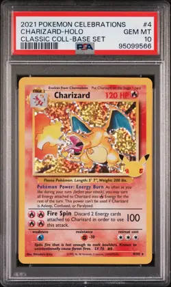 2021 POKEMON CELEBRATIONS CLASSIC COLL #4 CHARIZARD-HOLO PSA 10 - Image 1