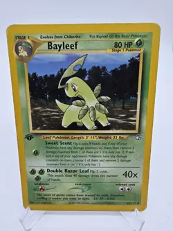 Bayleef 29/111 1st Edition Neo Genesis Pokemon TCG 2000 Ken Sugimori MP - Image 1