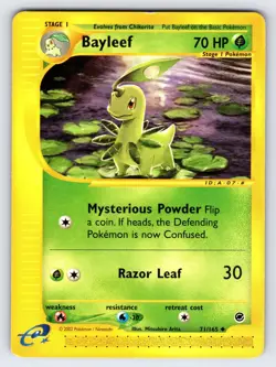 Bayleef 71/165 2002 Expedition Pokemon Card TCG Vintage WOTC Arita Uncommon VLP - Image 1