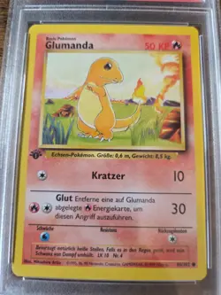 1999 Pokemon Base German TCG Glumanda Charmander 1st Edition PSA 9 Mint 46/102 - Image 2