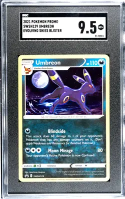 2021 Pokemon Black Star Promo Umbreon Holo Evolving Skies SWSH129 SGC Graded 9.5 - Image 1