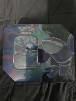 NEW SEALED POKEMON TCG SCARLET & VIOLET KYOGRE EX AZURE LEGENDS TIN - Image 1