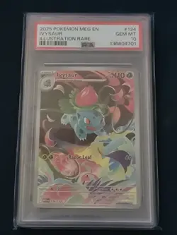 Pokemon TCG Ivysaur Illustration Rare Mega Evolution 134/132 PSA 10 - Image 1