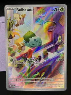 Pokemon Stellar Crown - Bulbasaur 143/142 Illustration Rare (NEAR MINT) - Image 1