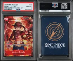 Monkey D Luffy PSA 10 Treasure Boosters Set #006 Promo 2024 One Piece - Image 3