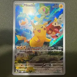 Pokemon TCG Pikachu 027 Promo Holo Black Star Paldea Evolved - Image 1