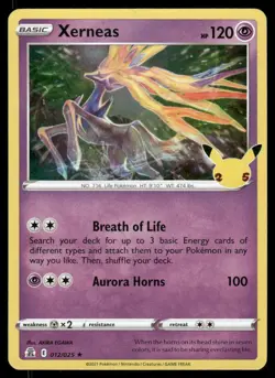 Pokemon Cards Xerneas 012/025 Celebrations Rare NM *3 - Image 1