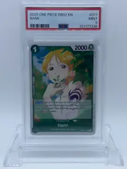 2025 One Piece EB02 Nami #017 PSA 9 Mint Character Card - Image 1
