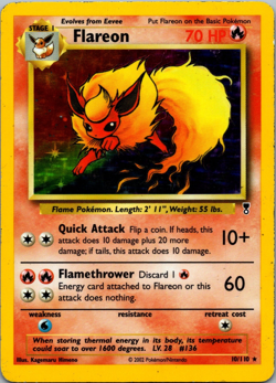 Flareon 10/110 Legendary Collection Holo Pokemon Card 2002 WOTC - Image 2