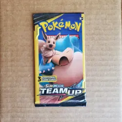 Pokemon TCG Team Up Booster Pack (3 Card Mini Pack) Snorlax & Eevee Art - Image 1