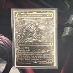 MTG Leonardo, Sewer Samurai Borderless Signature Headliner Card Gold Signature! - Image 1