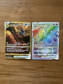 Pokemon VSTAR Holo Card Lot 2022 - 2 Cards Origin Forme Dialga Charizard - Image 1