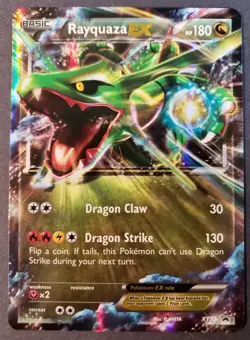 Pokemon TCG Rayquaza EX Black Star Promo XY73 Ultra Holo Promo Card LP See Pics - Image 1