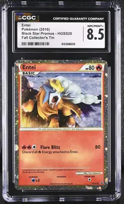 CGC 8.5 Entei 2010 Black Star Promos HGSS20 Holo Pokemon Card - Image 1