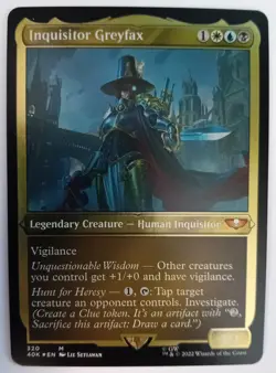 Inquisitor Greyfax. SURGE FOIL DISPLAY CARD. 320. Warhammer 40K Commander Decks - Image 1