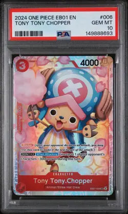 Tony Tony Chopper EB01-006 PSA 10- SR - One Piece Memorial Collection English - Image 1