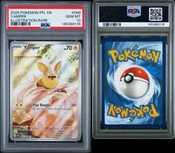 2025 POKEMON PFL EN-PHANTASMAL FLAMES #099 YAMPER ILLUSTRATION RARE PSA 10 - Image 3