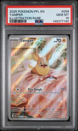 2025 POKEMON PFL EN-PHANTASMAL FLAMES ILLUSTRATION RARE #099 YAMPER PSA 10 - Image 1