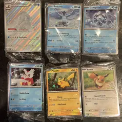 Pokemon 2025 Holiday Calendar Stamped Promos (6 Sealed Cards) NEW - Image 1