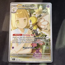 Lillie's Ribombee SV09 Illustration Rare Full Art Holo 164/159 Pokemon Card - Image 1
