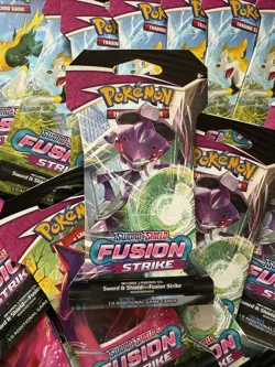 6 x Pokemon TCG: Sword & Shield Fusion Strike Sleeved Booster Pack 10 Cards - Image 1