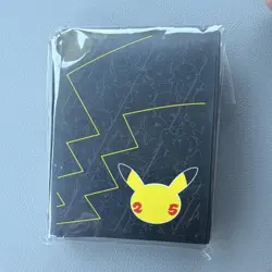 Pokemon 25th Anniversary Celebrations Pikachu Card Sleeves 65 Pack - Image 1