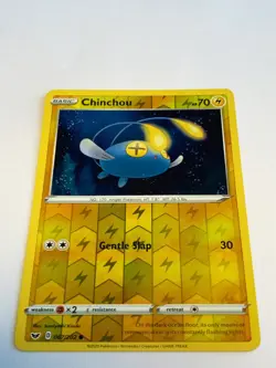 Pokemon Card Chinchou Sword And Shield Reverse Holo 066/202 - Image 1