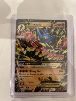 NM! Mega M Lucario EX (55/111) XY Furious Fists Ultra Rare Holo Pokemon Card! - Image 1