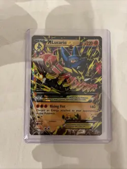 NM! Mega M Lucario EX (55/111) XY Furious Fists Ultra Rare Holo Pokemon Card! - Image 2