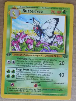 Butterfree 33/64 Uncommon 1st Edition Non-Holo Jungle Set LP - Image 1