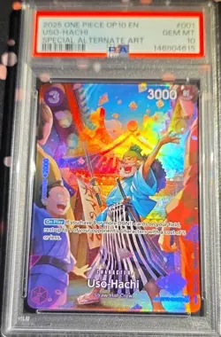 BANDAI ONE PIECE CCG USO-HACHI OP10 SP SPECIAL ALT ART HOLO #001 PSA 10 EN 2025 - Image 1