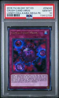 Yu-Gi-Oh! Crush Card Virus LCKC-EN046 1st Edition PSA 10 Gem Mint - Image 1