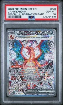 PSA 10 GEM MINT Charizard ex SIR 223/197 Obsidian Flames Pokemon 2023 - Image 1