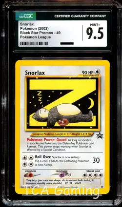 CGC 9.5 MINT+ Snorlax Z # 49 WOTC Black Star Promo Pokemon Card - Image 1