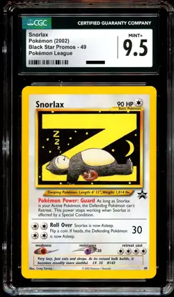 CGC 9.5 MINT+ Snorlax Z # 49 WOTC Black Star Promo Pokemon Card - Image 2
