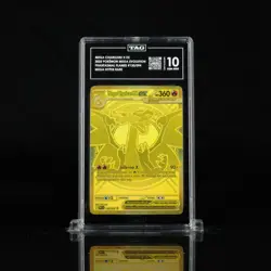 Mega Charizard X ex Gold Phantasmal Flames 130/94 Mega Hyper Rare Card TAG 10 - Image 1