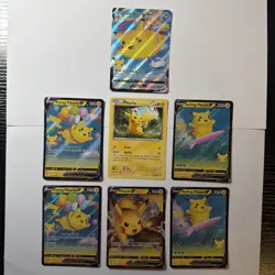 Pikachu Card Collection Inc. Surfing And Flying Pikachu 7 Cards - Image 1