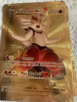 Cinderace Vmax Gold 💥Foil Fan Art /Display Card - Image 1