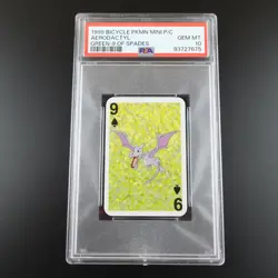 PSA 10 Aerodactyl 9 of Spades Graded Pokemon Mini Bicycle Card - Image 1